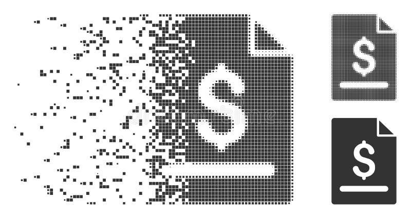 Pictograma pixeli fragmentați din pagina facturii stock illustration