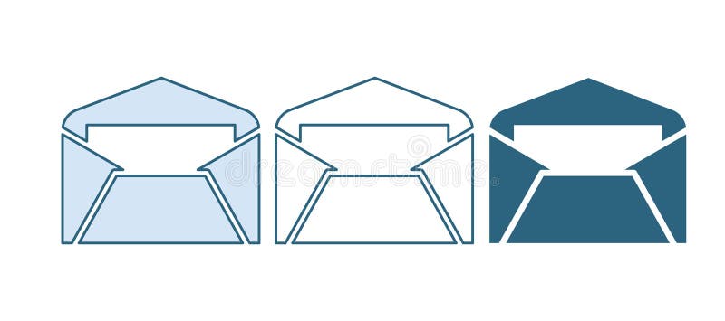 Pictograma Plic albastru izolat pe fundal alb. Simbol scrisoare mesaj de e-mail. Vector.