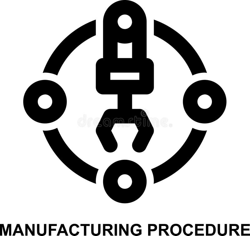 Pictograma Prezentare generală a fluxului de lucru automatizat din industria revoluției industriale vector illustration