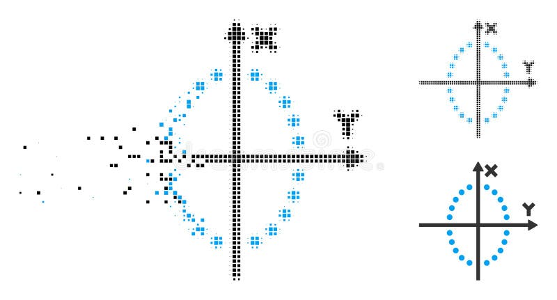 Pictograma reprezentare grafică cu semitonuri în pixeli fragmentați stock illustration