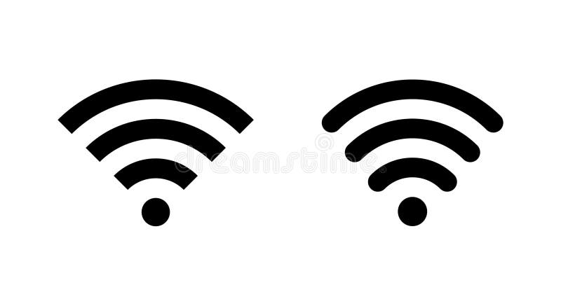 Pictograma Rețea wireless de semnal WiFi izolată pe fond alb. simbol indicator zonă wifi publică stock illustration