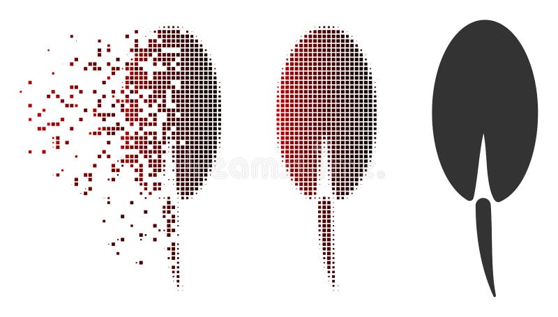 Pictograma rădăcină fragmentată din semiton pixeli stock illustration