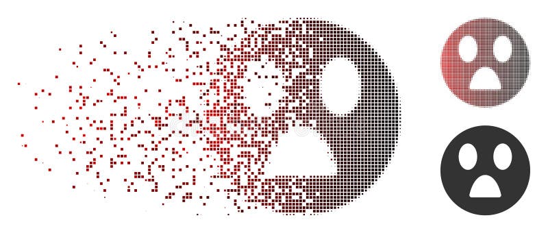 Pictograma Semiton de pixeli fragmentat: simbol de mirare față zâmbitoare royalty free illustration