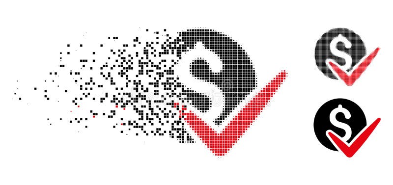 Pictograma Semiton pixeli fragmentat aprobă plățile royalty free illustration