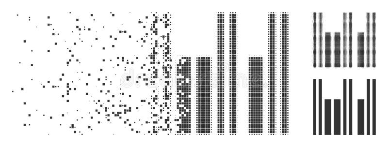 Pictograma Semiton pixeli fragmentat cu cod de bare vector illustration