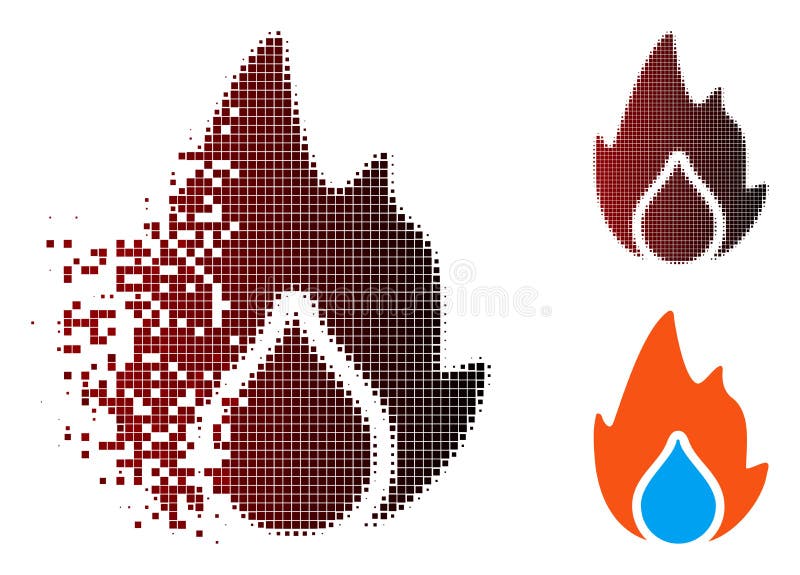 Pictograma Semiton pixeli fragmentat cu semiton și picături cu apă royalty free illustration