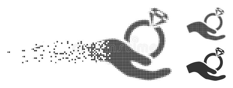 Pictograma semiton pixeli fragmentat pentru verighetă stock illustration