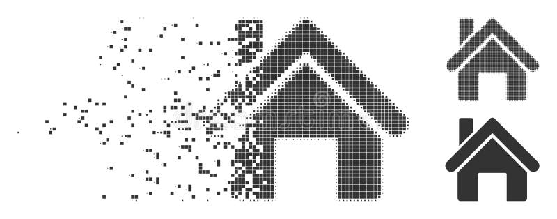 Pictograma semiton pixeli fragmentat în casă royalty free illustration