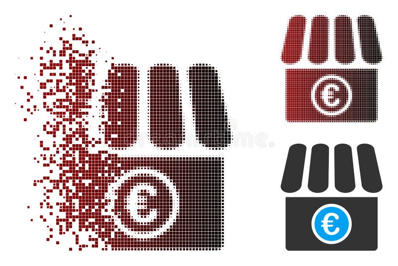 Pictograma Semiton pixeli fragmentați din atelierul euro vector illustration