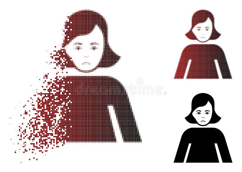 Pictograma semiton pixeli fragmentați trist stock illustration