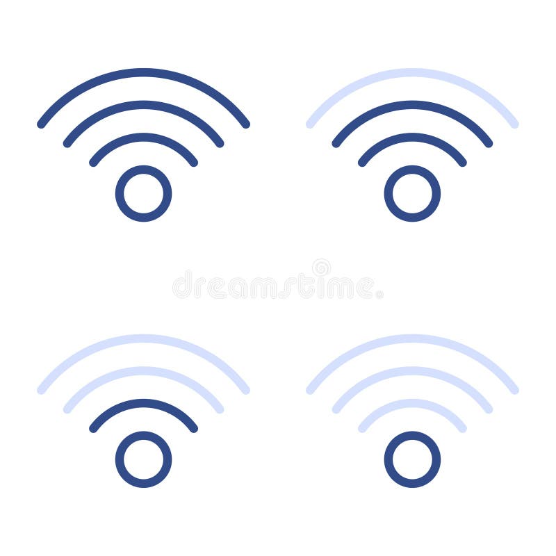 Pictograma Semnal Wifi setată ca vector izolat stock illustration