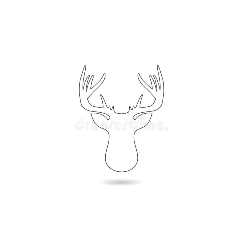 Pictograma siglă pentru cerbul linie cu umbră royalty free illustration