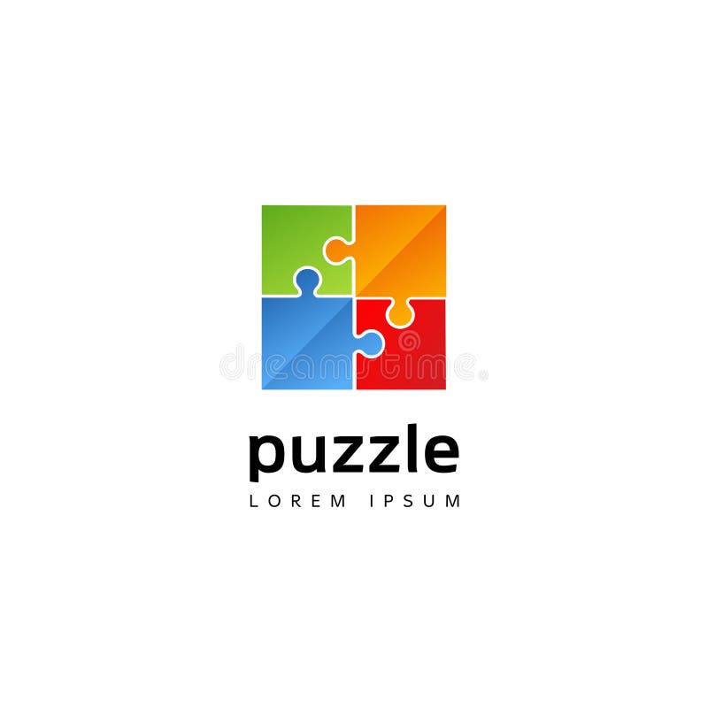 Pictograma simbol simbol simbol pentru siglă pentru puzzle colorat vector illustration