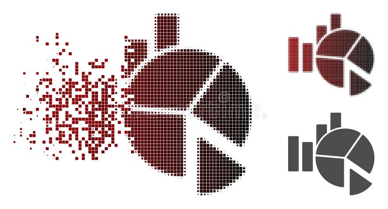 Pictograma statistică cu semitonuri pixeli fragmentați vector illustration