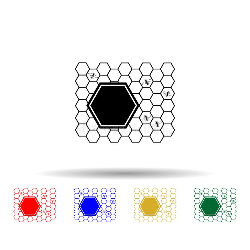 Pictograma stilului multicolor Beehive. vector simplu glif plat al pictogramelor apicultorului pentru site-ul Web ui și Ux sau pen vector illustration