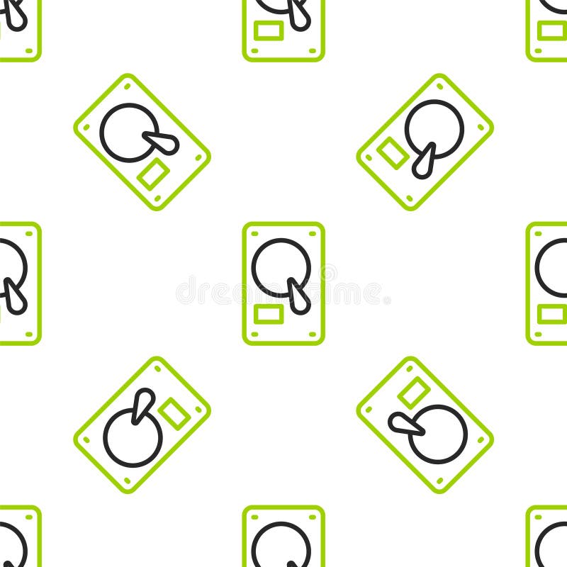Pictograma unitate hard disk de linie cu model fără sudură, pe fundal alb. ilustrare vectorială vector illustration