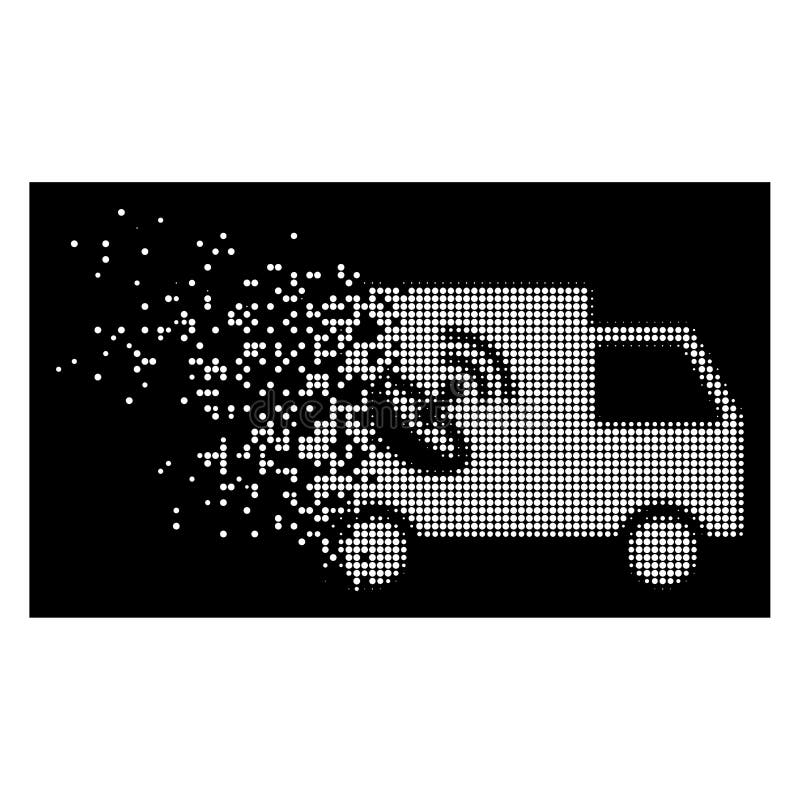 Pictograma van de control la distanță cu semitonuri în pixeli fragmentați albi royalty free illustration