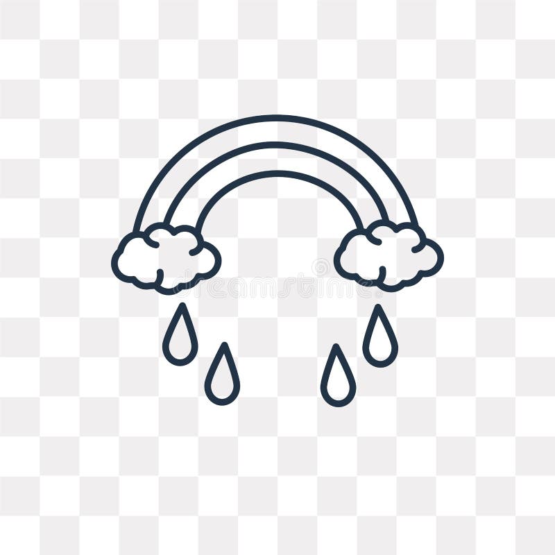 Pictograma vectorial curcubeu izolată pe fond liniar transparent sau pe fond stock illustration