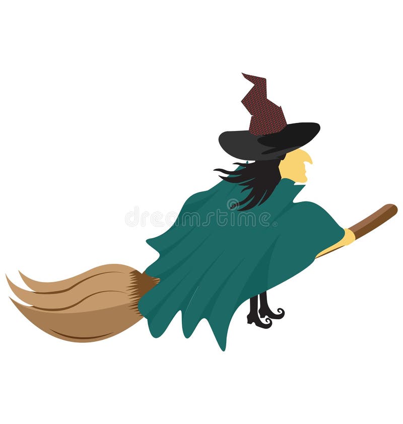 Pictograma vectorial izolat de culoare pentru mătură de vrăjitoare, care poate fi editată sau modificată cu ușurință royalty free illustration