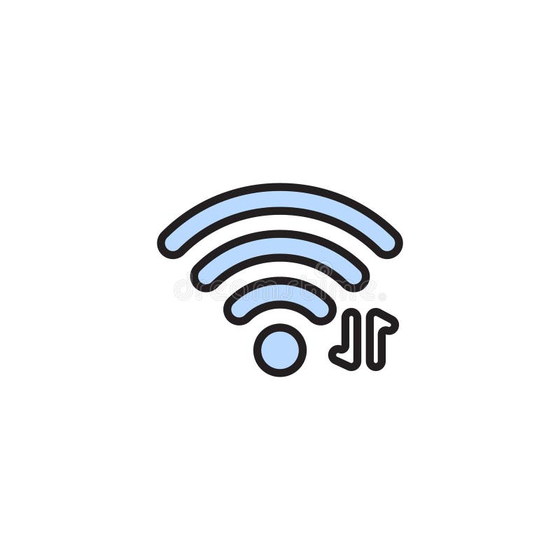 Pictograma vectorială colorată pentru semnal Wifi pe fond alb royalty free illustration