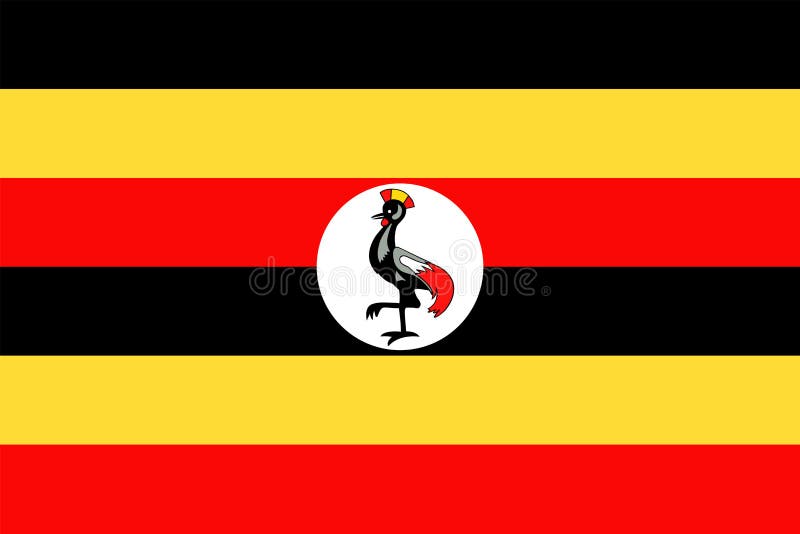 Pictograma vectorială a drapelului Uganda royalty free illustration