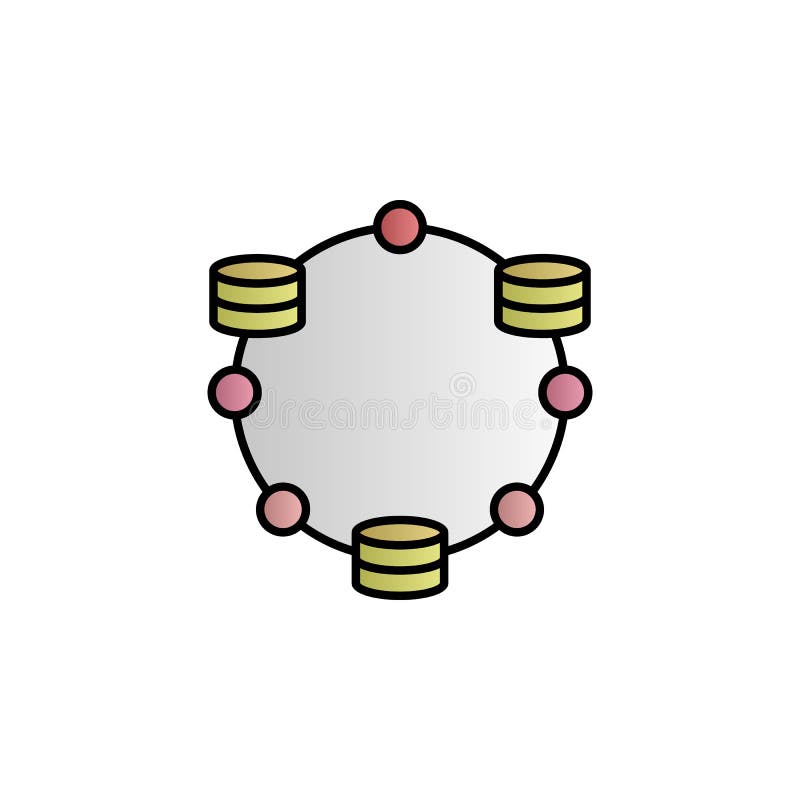 Pictograma vectorială gradient de culoare pentru proiectarea datelor bază de date vector illustration