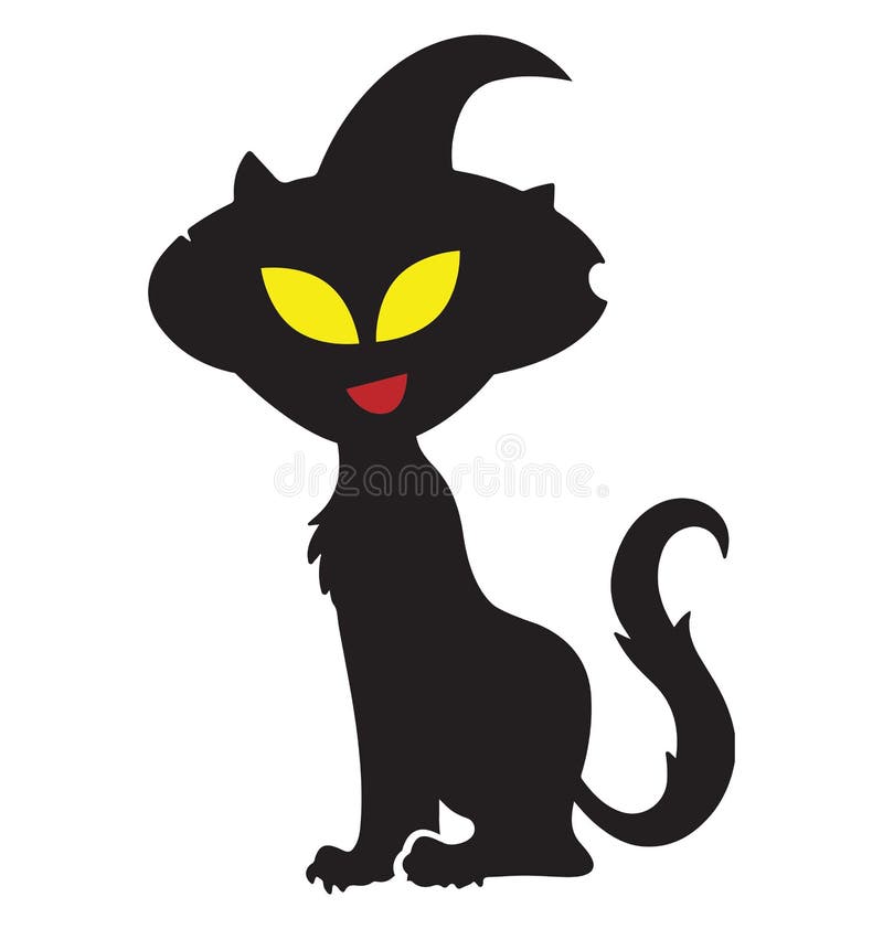 Pictograma vectorială izolată a culorii pisică neagră a pisicii care poate fi ușor editată sau modificată vector illustration