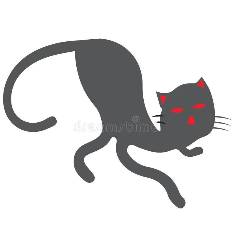 Pictograma vectorială izolată a culorii pisică neagră a pisicii malefice, care poate fi ușor editată sau modificată, vectorul izol royalty free illustration