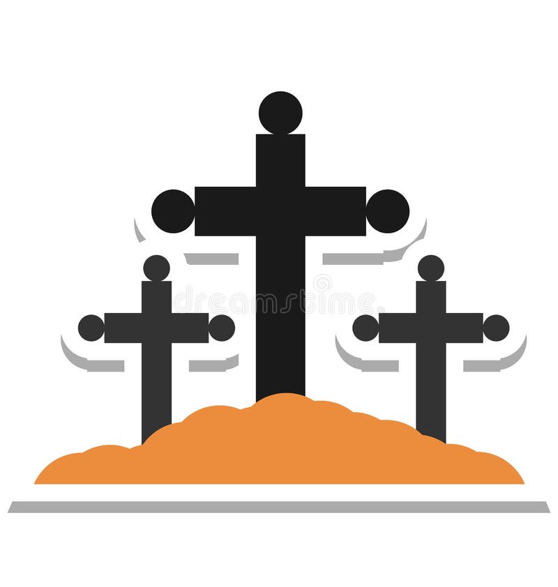 Pictograma vectorială izolată pentru culorile din cimitirul de Halloween care poate fi editată sau modificată cu ușurință stock illustration