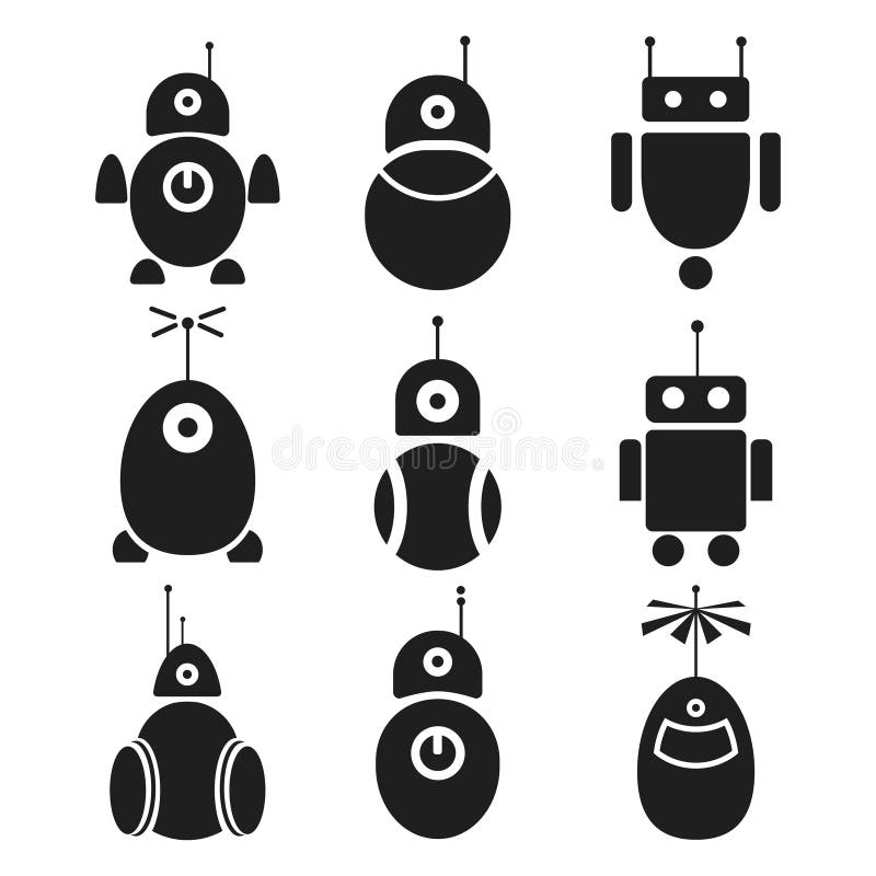 Pictograma vectorială pentru robot siglă. pentru inovare tehnologică. vector illustration