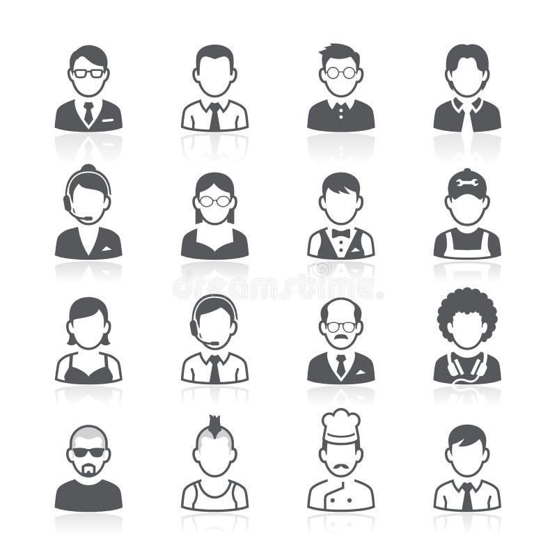 Pictograme avatar pentru persoane de afaceri. stock illustration