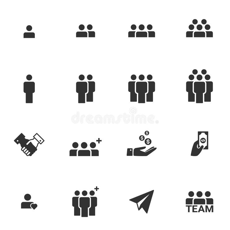 Pictograme de lucru ale echipei de grup stock illustration