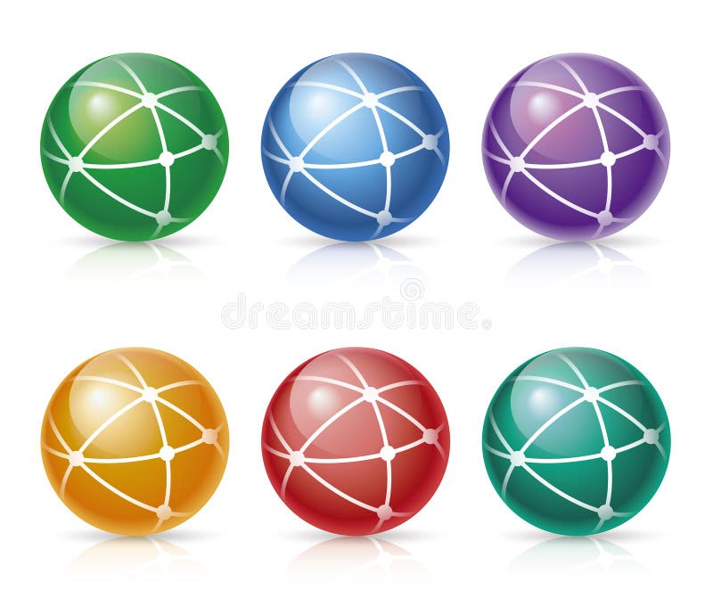 Pictograme de rețea globală vector illustration