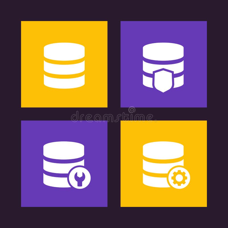 Pictograme de stocare a datelor bază vector illustration