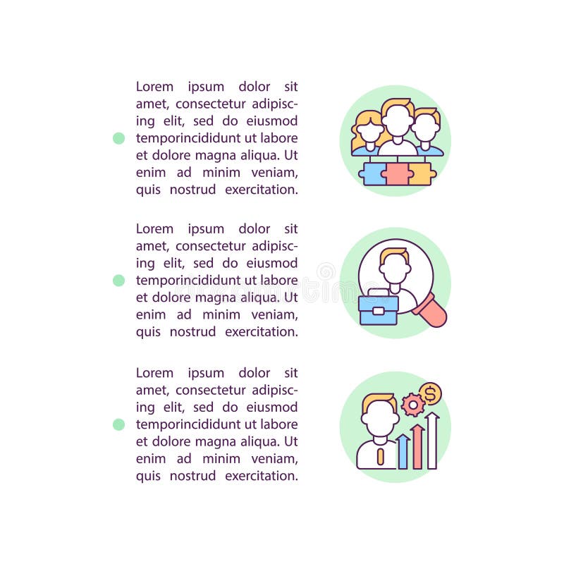 Pictograme linie concept echipă productivă cu text stock illustration