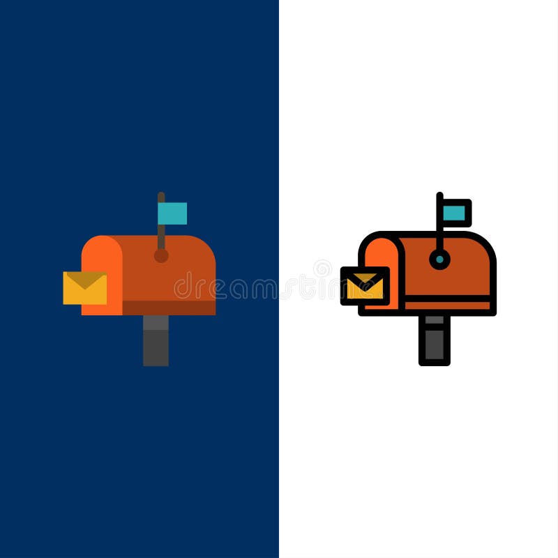 Pictograme poștă poștală poștă poștală pentru poștă poștală pentru poștă electronică. fundal albastru vectorial cu pictogramă umpl vector illustration