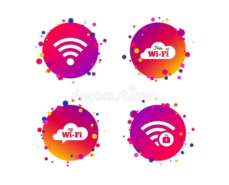 Pictogrammen van het Wifi de Draadloze Netwerk WiFi-gesloten streek Vector vector illustratie Pictogrammen van het Wifi de Draadloze Netwerk WiFi-gesloten streek Vector vector illustratie