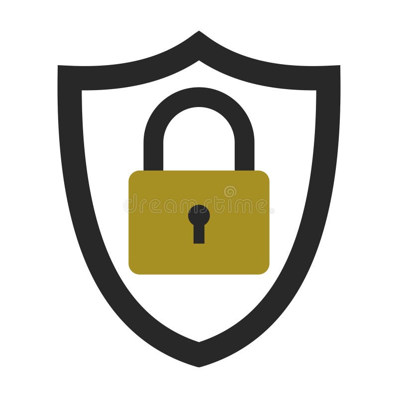 Pictogramveiligheidssysteem, de privacy van de informatiegegevensbescherming, vectorschild met gesloten slot, persoonlijk gegeven stock illustratie Pictogramveiligheidssysteem, de privacy van de informatiegegevensbescherming, vectorschild met gesloten slot, persoonlijk gegeven stock illustratie