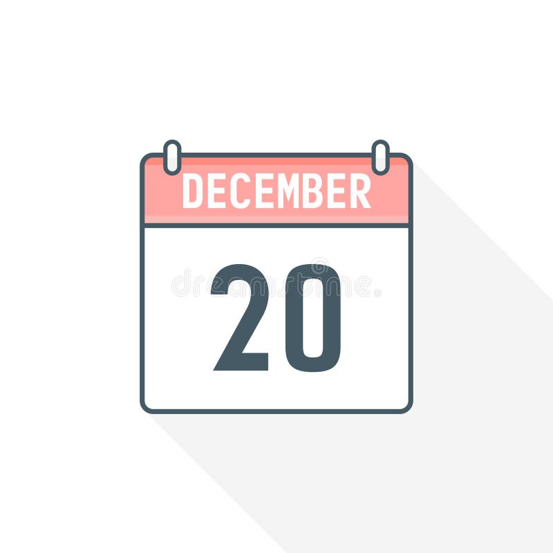 Pictogramă calendar 20 decembrie. ilustrator coordonator pentru luna calendaristică 20 decembrie 20 royalty free illustration