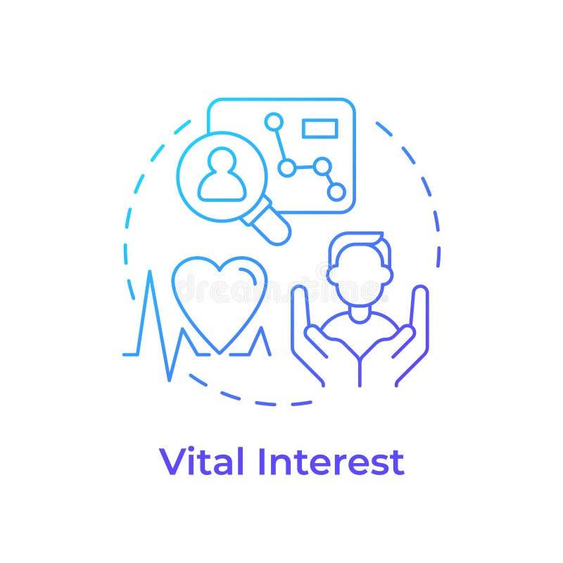 Pictogramă concept degrade albastru de interes vital stock illustration