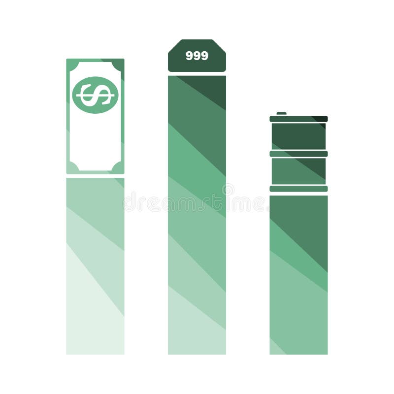 Pictogramă concept dolar petrol și aur vector illustration