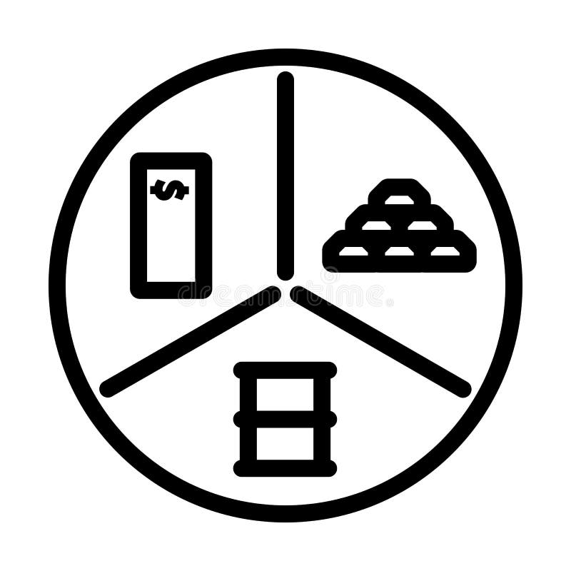 Pictogramă concept dolar petrol și aur stock illustration