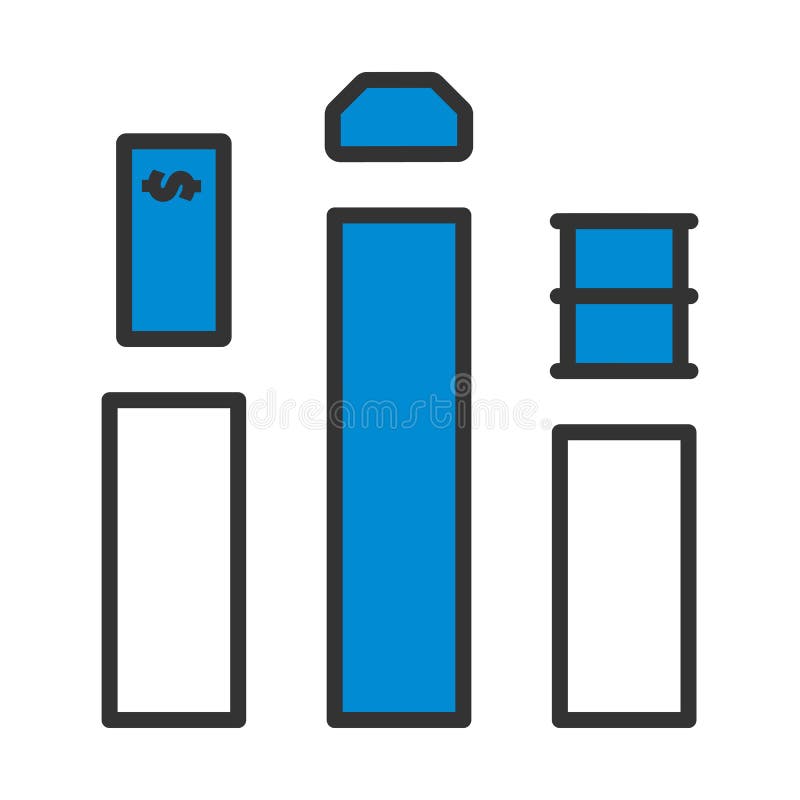 Pictogramă concept dolar petrol și aur stock illustration