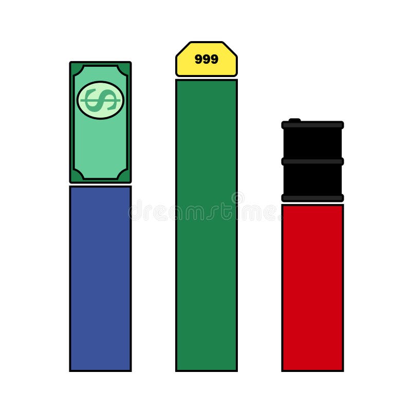 Pictogramă concept dolar petrol și aur vector illustration