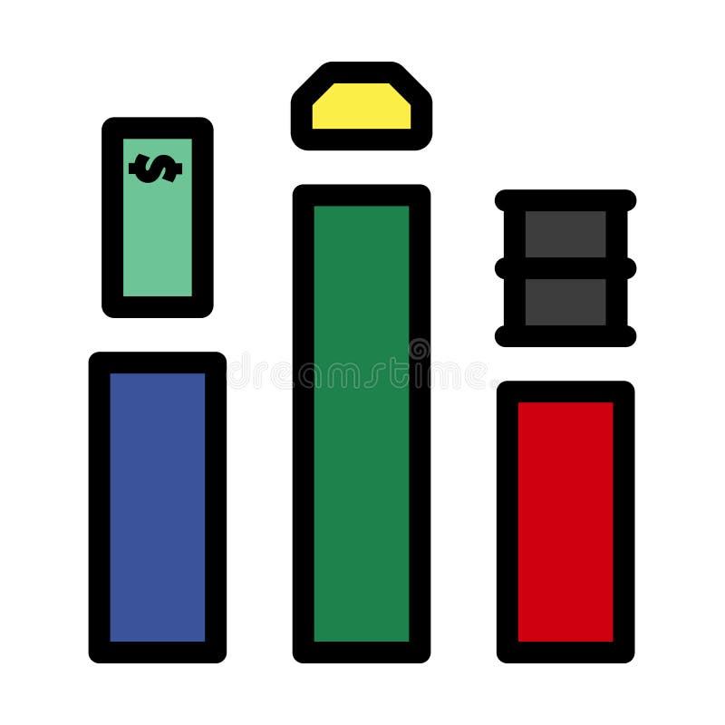 Pictogramă concept dolar petrol și aur stock illustration