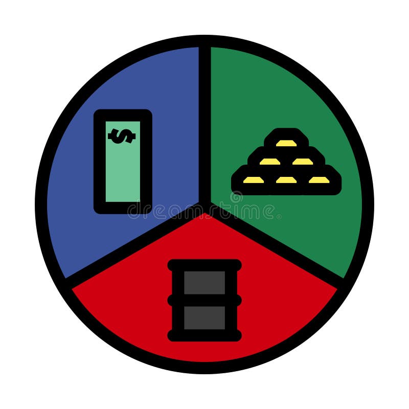 Pictogramă concept dolar petrol și aur vector illustration