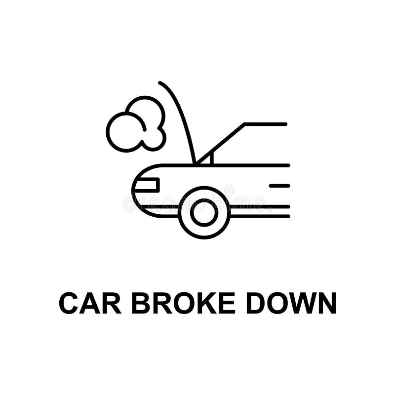 Pictogramă cu privire la defectarea mașinii. element de reparare a mașinii pentru conceptul de mobil și pentru aplicațiile web. pi stock illustration