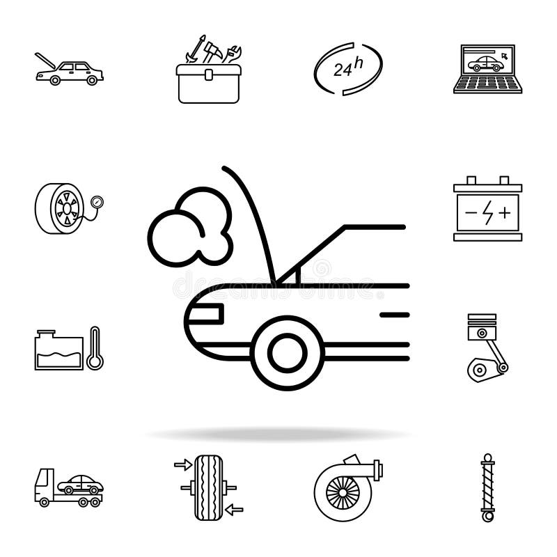 Pictogramă cu privire la defectarea mașinii. stock illustration