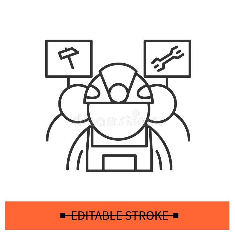 Pictogramă de lovire. protestul mișcării sociale a forței de muncă marchează un simplu vector stock illustration