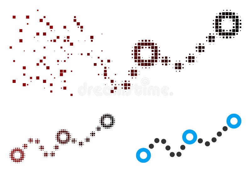 Pictogramă diagramă punctată cu semitonuri pixeli fragmentați stock illustration